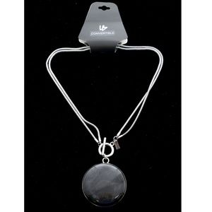 Lane Bryant Pendant-Necklace Silver & Black NWT